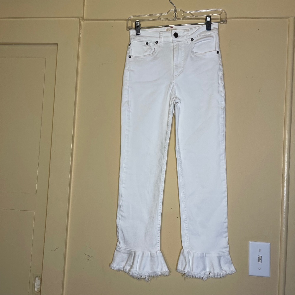 Women's White Flared Hem Pants